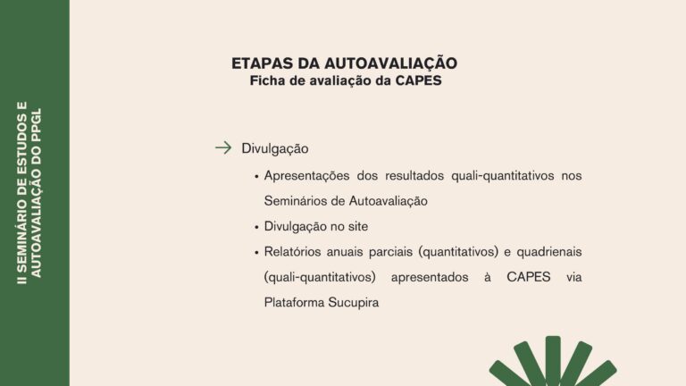 Apresentação da abertura do II Seminário de Estudos e Autoavaliação do PPGL