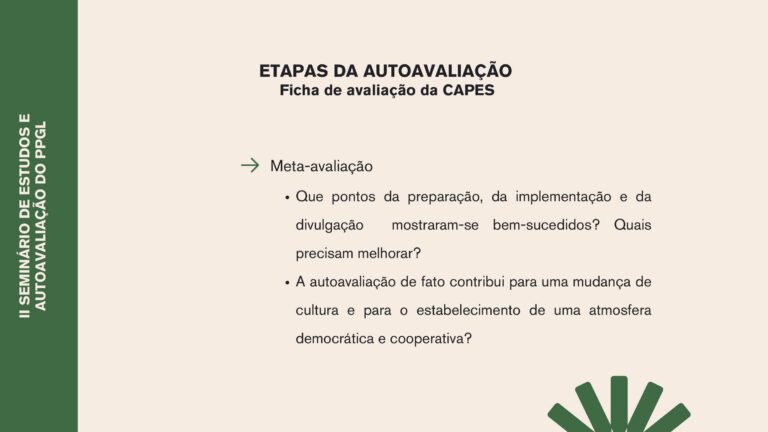 Apresentação da abertura do II Seminário de Estudos e Autoavaliação do PPGL