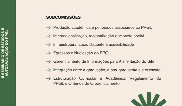 Apresentação da abertura do II Seminário de Estudos e Autoavaliação do PPGL