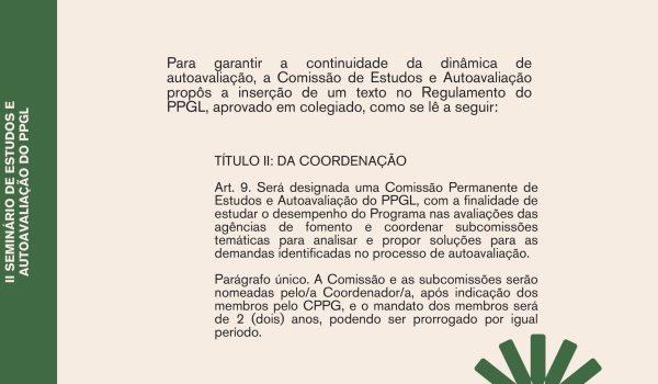 Apresentação da abertura do II Seminário de Estudos e Autoavaliação do PPGL