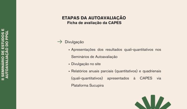 Apresentação da abertura do II Seminário de Estudos e Autoavaliação do PPGL