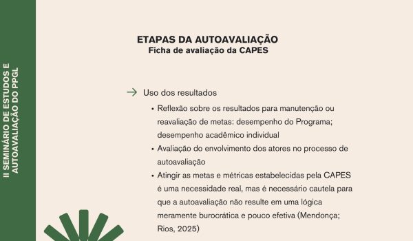 Apresentação da abertura do II Seminário de Estudos e Autoavaliação do PPGL
