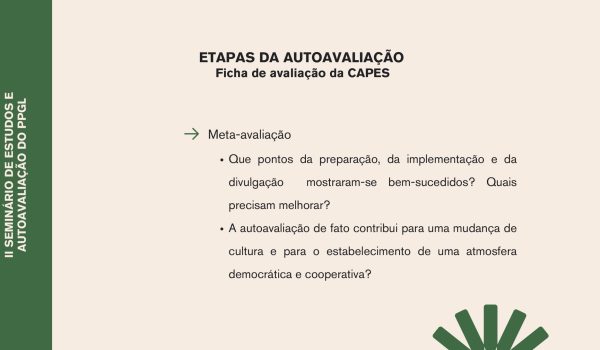Apresentação da abertura do II Seminário de Estudos e Autoavaliação do PPGL